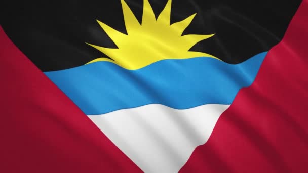 Antigua en Barbuda. Waving Flag Video Achtergrond — Stockvideo