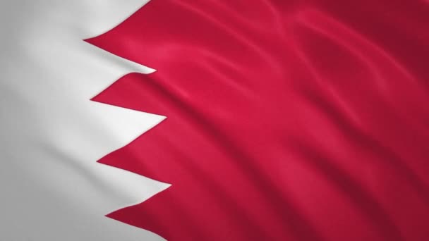 Bahrain . Vifta Flagga Video Bakgrund — Stockvideo