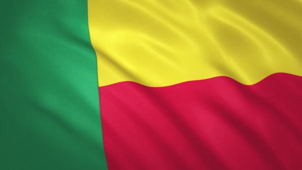 Benin . Sfondo video della bandiera sventolante — Video Stock