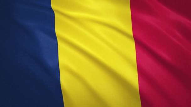 Tchad. Vifta Flagga Video Bakgrund — Stockvideo