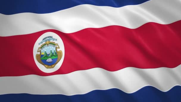 Costa Rica . ondeando bandera vídeo fondo — Vídeos de Stock