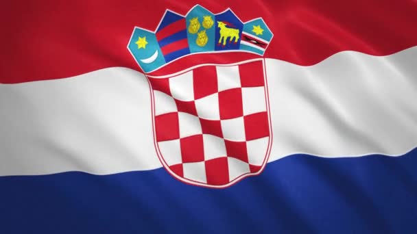 Croacia. ondeando bandera vídeo fondo — Vídeos de Stock