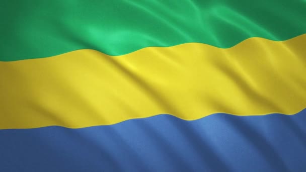 Gabon . Sfondo video della bandiera sventolante — Video Stock