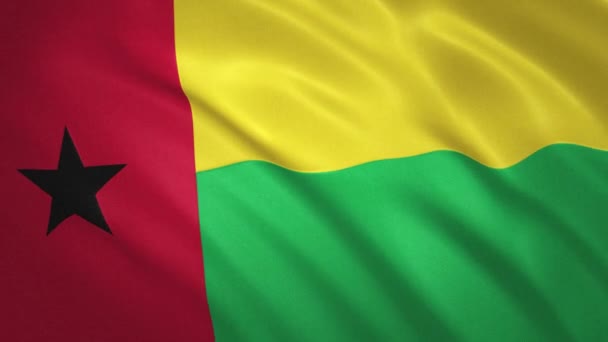 Bissau-Guinea. Waving zászló videó háttér — Stock videók