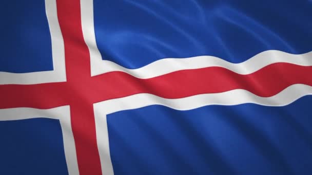 Islandia. ondeando bandera vídeo fondo — Vídeo de stock