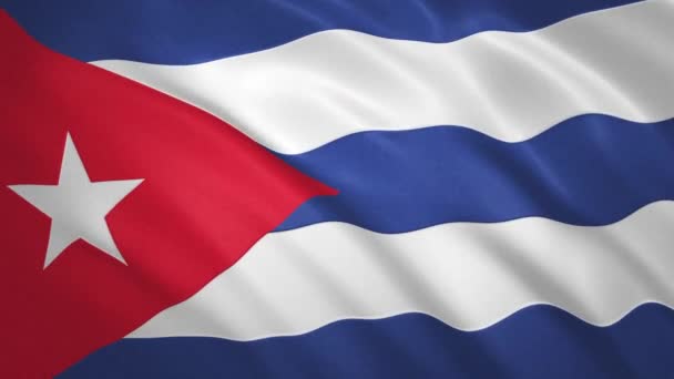Cuba . Bandeira acenando fundo de vídeo — Vídeo de Stock