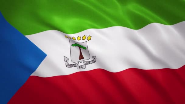 赤道ギニア。旗のビデオの背景を振る — ストック動画