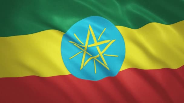Etiopien. Vifta Flagga Video Bakgrund — Stockvideo