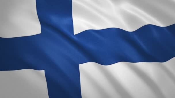 Finlandia. Macha flaga Wideo Tło — Wideo stockowe