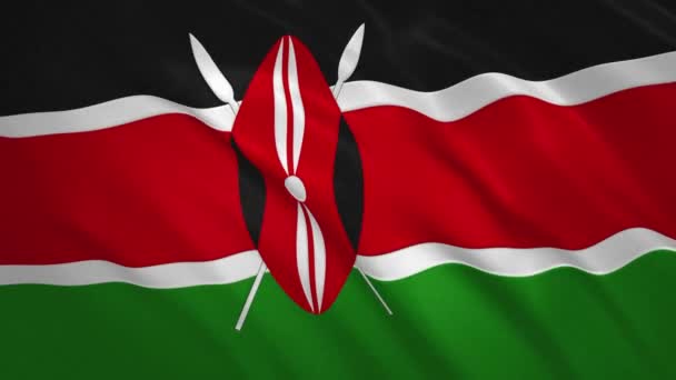 Kenya . Sfondo video della bandiera sventolante — Video Stock