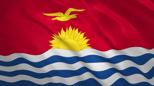 Kiribati . Waving Flag Video Achtergrond — Stockvideo