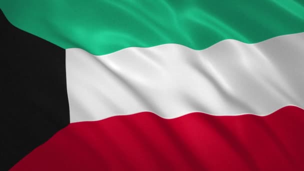 Kuwait . Bandeira acenando fundo de vídeo — Vídeo de Stock