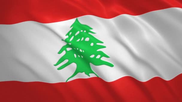 Libano. Sfondo video della bandiera sventolante — Video Stock