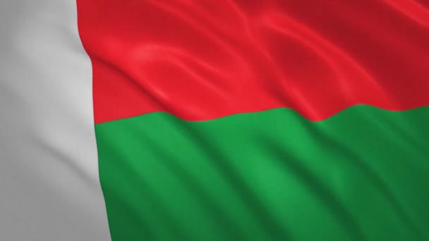 Μαδαγασκάρη. Κυματιστό φόντο βίντεο σημαίας — Αρχείο Βίντεο