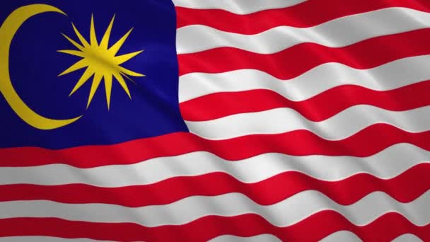 Maleisië. Waving Flag Video Achtergrond — Stockvideo