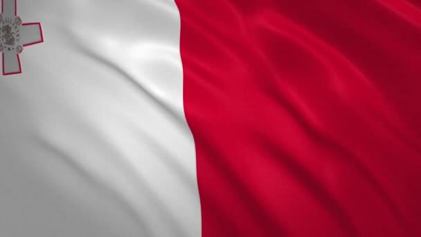 Malta . Waving Flag Video Achtergrond — Stockvideo