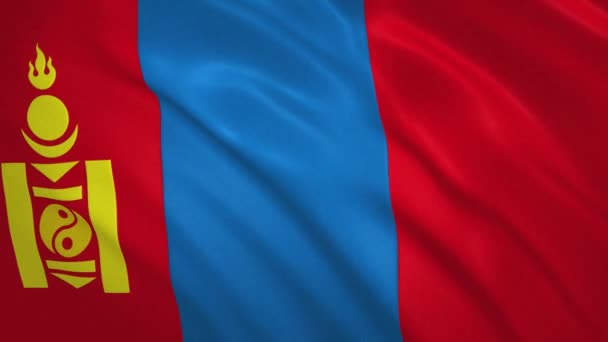 Mongolia . Macha flaga Wideo Tło — Wideo stockowe