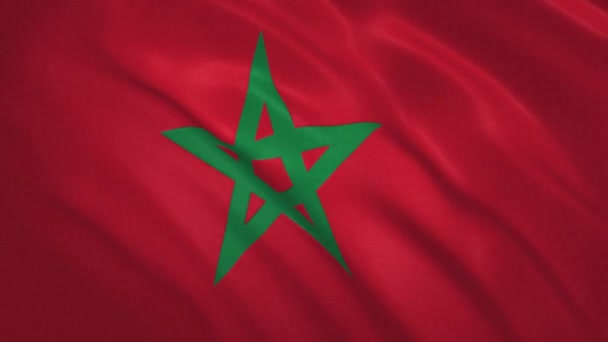 Marruecos. ondeando bandera vídeo fondo — Vídeos de Stock