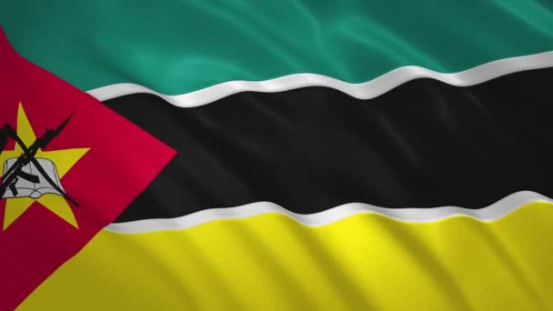 Mozambique . ondeando bandera vídeo fondo — Vídeos de Stock