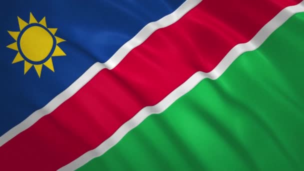 Namibia . Sfondo video della bandiera sventolante — Video Stock