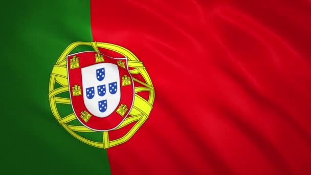 Portugal . ondeando bandera vídeo fondo — Vídeos de Stock