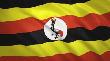 Uganda . Sallanan Bayrak Video Arkaplanı