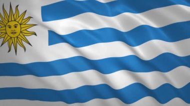 Uruguay . Sallanan Bayrak Video Arkaplanı