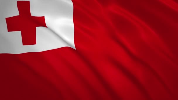 Tonga . ondeando bandera vídeo fondo — Vídeos de Stock