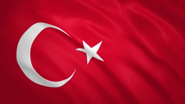 A Turquia. Bandeira acenando fundo de vídeo — Vídeo de Stock