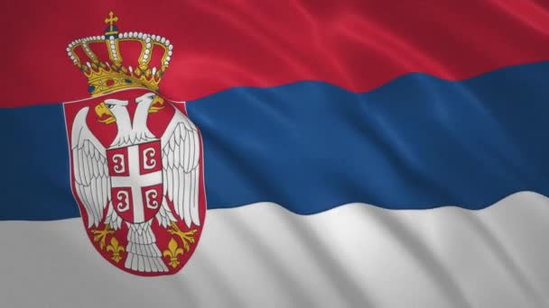 ¡Serbia! ondeando bandera vídeo fondo — Vídeos de Stock