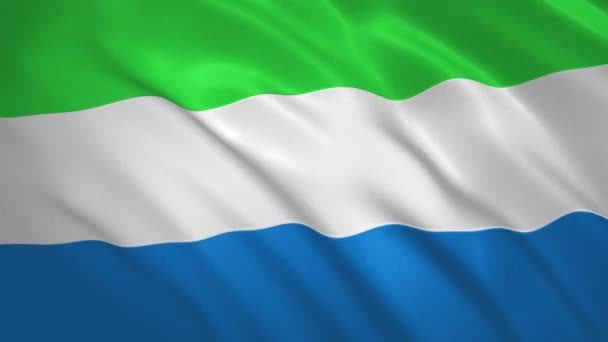 Sierra Leone . Vifta Flagga Video Bakgrund — Stockvideo