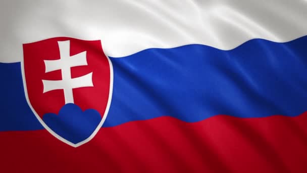 Σλοβακία. Κυματιστό φόντο βίντεο σημαίας — Αρχείο Βίντεο