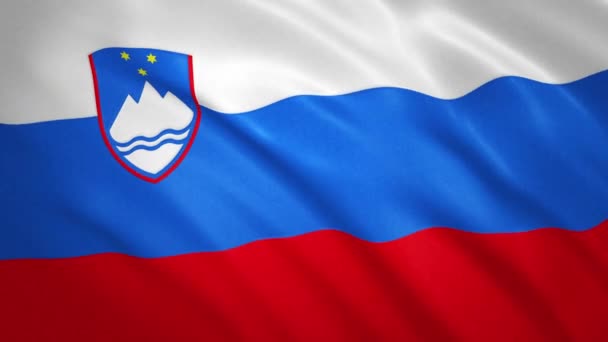 Slovenien. Vifta Flagga Video Bakgrund — Stockvideo