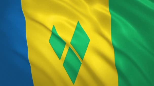 Saint Vincent and the Grenadines. Waving Flag Video Background — стоковое видео
