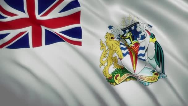 Brits Antarctisch Gebied - Waving Flag Video Achtergrond — Stockvideo