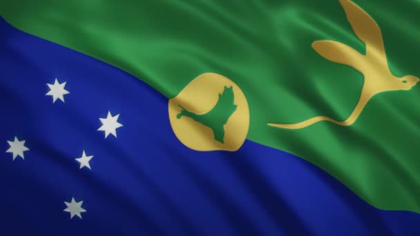 Christmas Island - golvende vlag video achtergrond — Stockvideo
