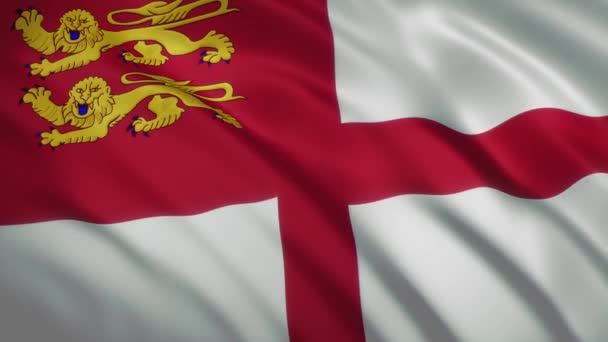 Sark Island - Vifta Flagga Video Bakgrund — Stockvideo