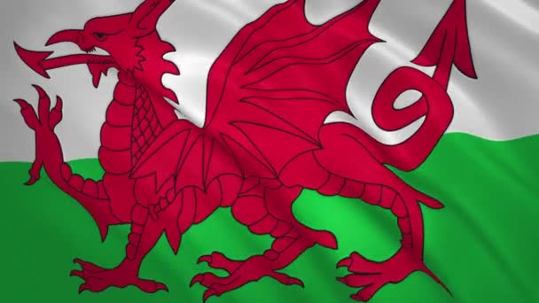 Wales - Fahnenschwenken Video-Hintergrund — Stockvideo