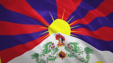 Tibet - Dalgalanan Bayrak Arkaplanı