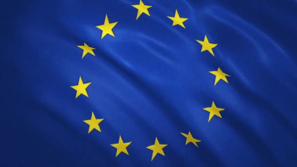 Ευρωπαϊκή Ένωση - κυματιστό φόντο βίντεο σημαίας — Αρχείο Βίντεο