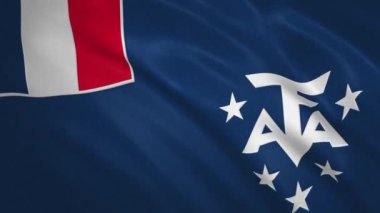 Fransız Güney ve Antarktika Toprakları - Dalgalı Bayrak Video Arkaplanı