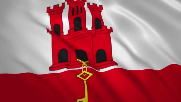 Gibilterra - Sfondo della bandiera sventolante — Video Stock