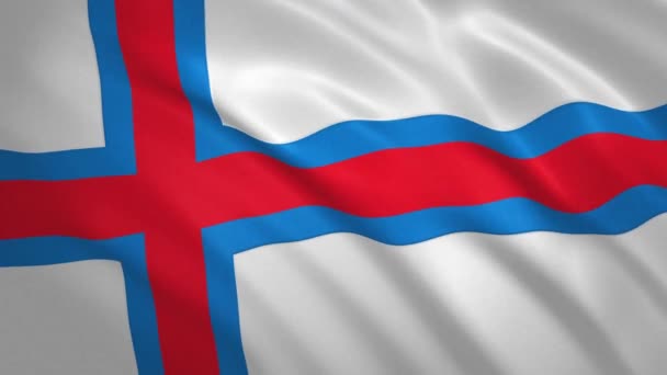 Faeröer - Waving Flag Video Achtergrond — Stockvideo