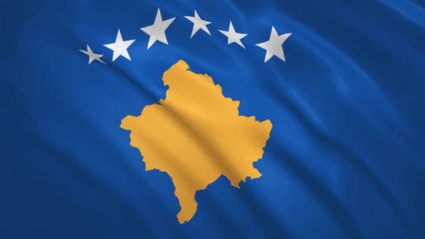 Kosovo - ondeando la bandera de fondo de vídeo — Vídeos de Stock