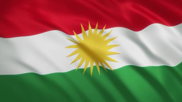 Kurdistan - Viftande flagga video bakgrund — Stockvideo