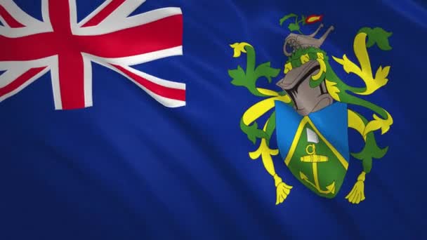 Ilhas Pitcairn - Acenando Bandeira Vídeo Fundo — Vídeo de Stock