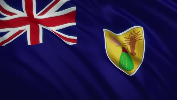 Islas Turcas y Caicos - ondeando la bandera de fondo de vídeo — Vídeo de stock