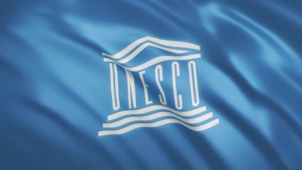 UNESCO - Drapeau agitant arrière-plan vidéo — Video