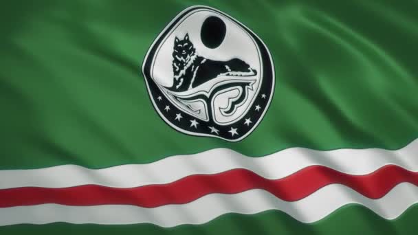 Чеченская Республика Ичкерия - Размахивание флагом Видео фон — стоковое видео