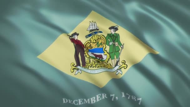 Delaware - Bandeira ondulando fundo de vídeo — Vídeo de Stock